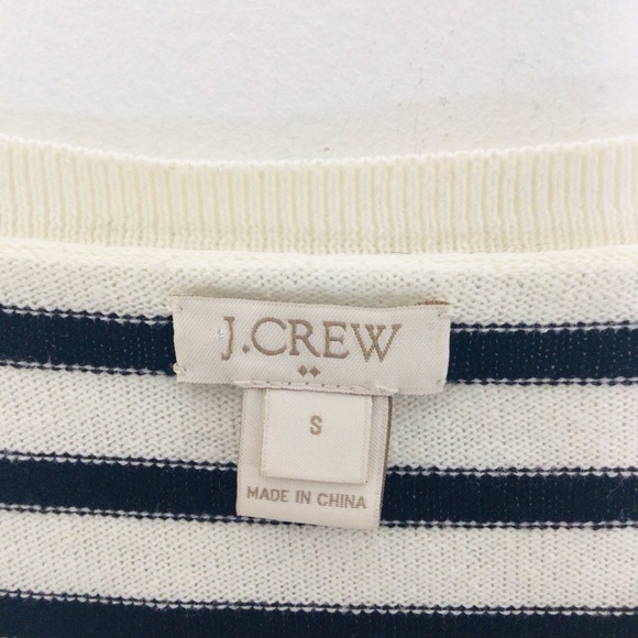 J Crew sweater women small stripe embroidered bird - Picture 5 of 10